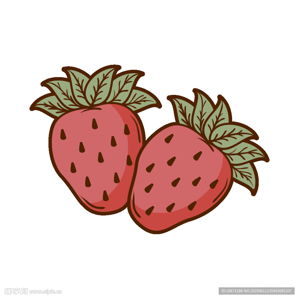 手绘草莓插画