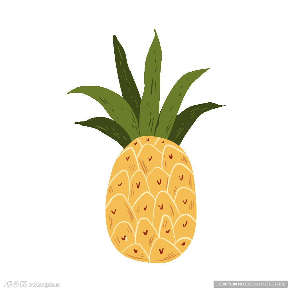 可爱卡通菠萝插画