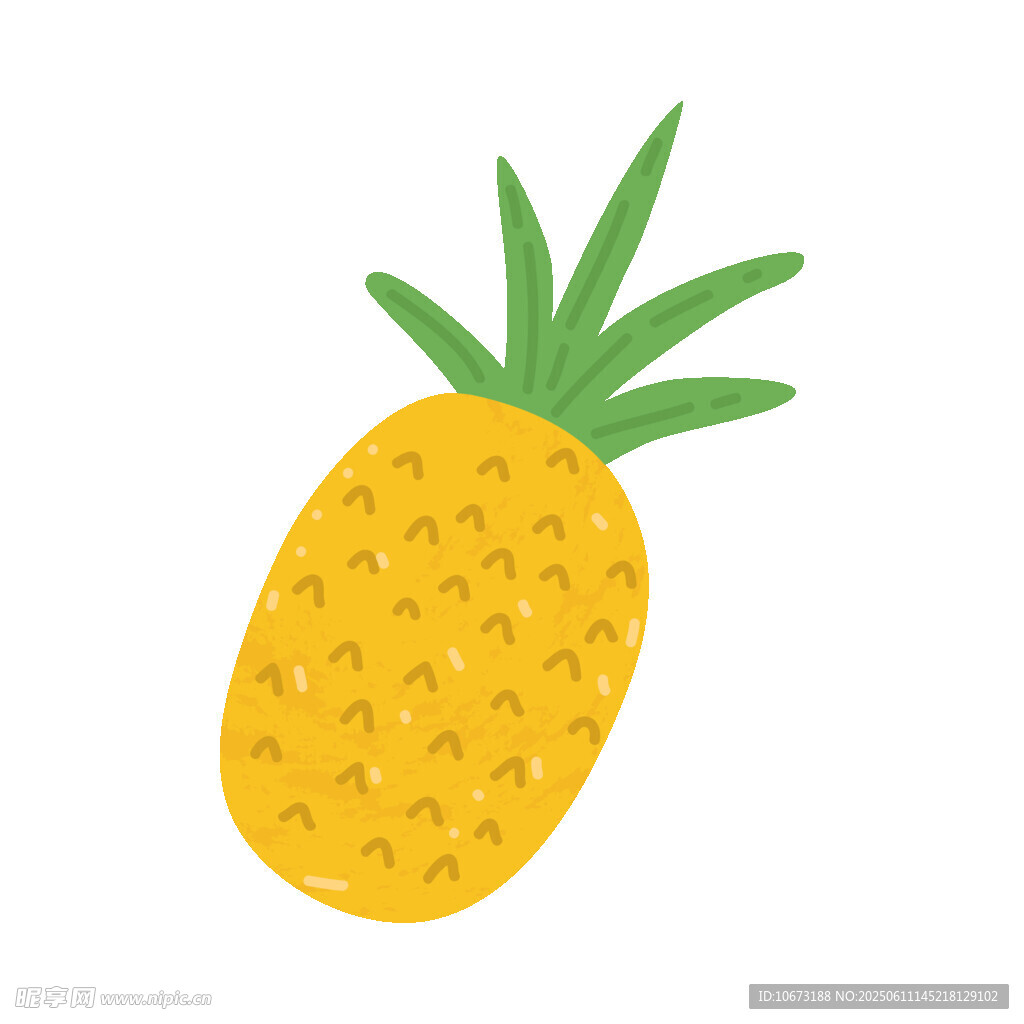 卡通风格黄色菠萝插画