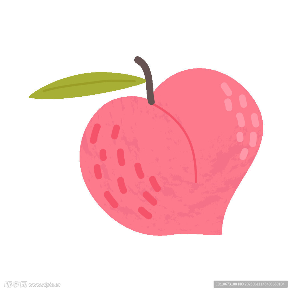 可爱卡通粉色桃子插画