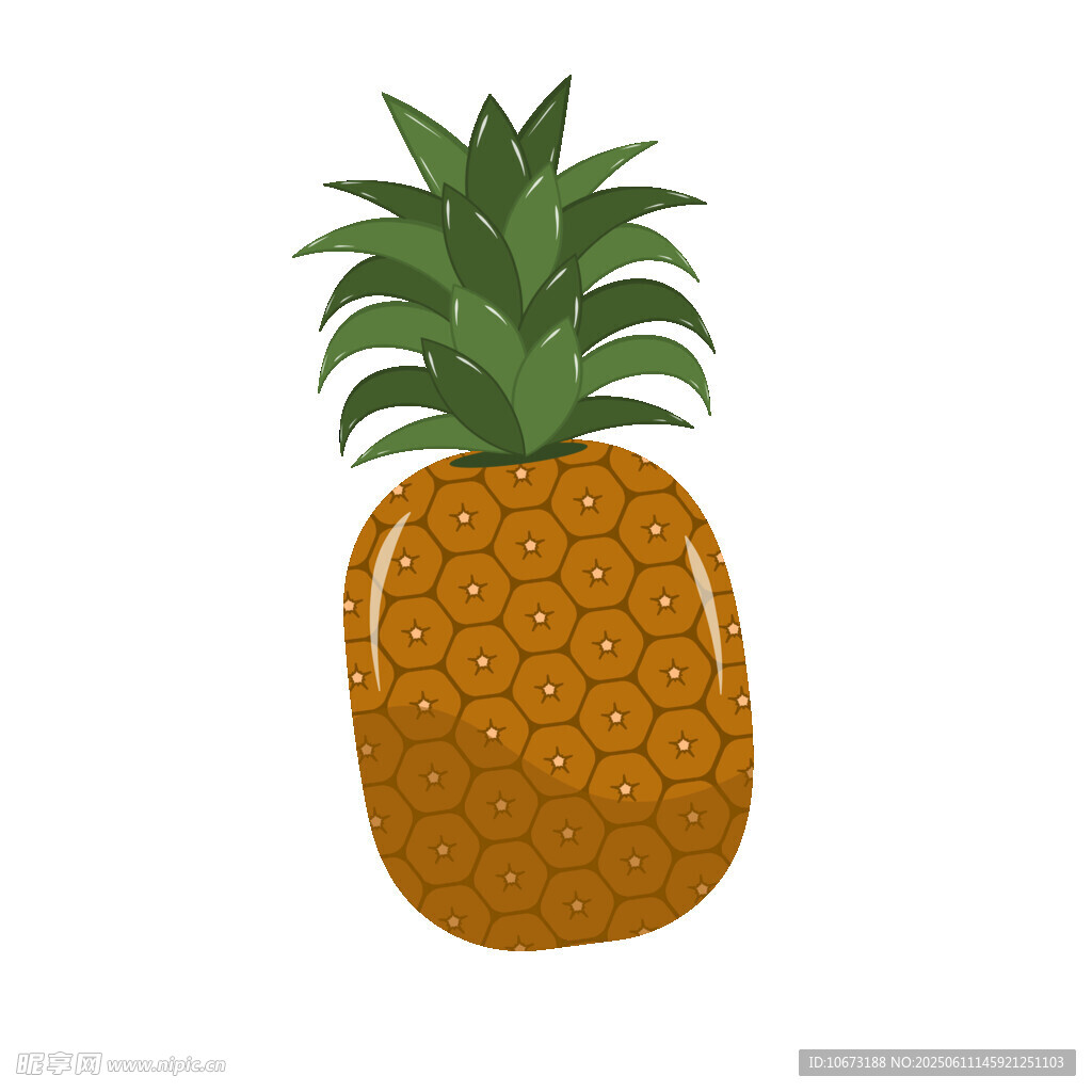 卡通风格的黄色菠萝插画