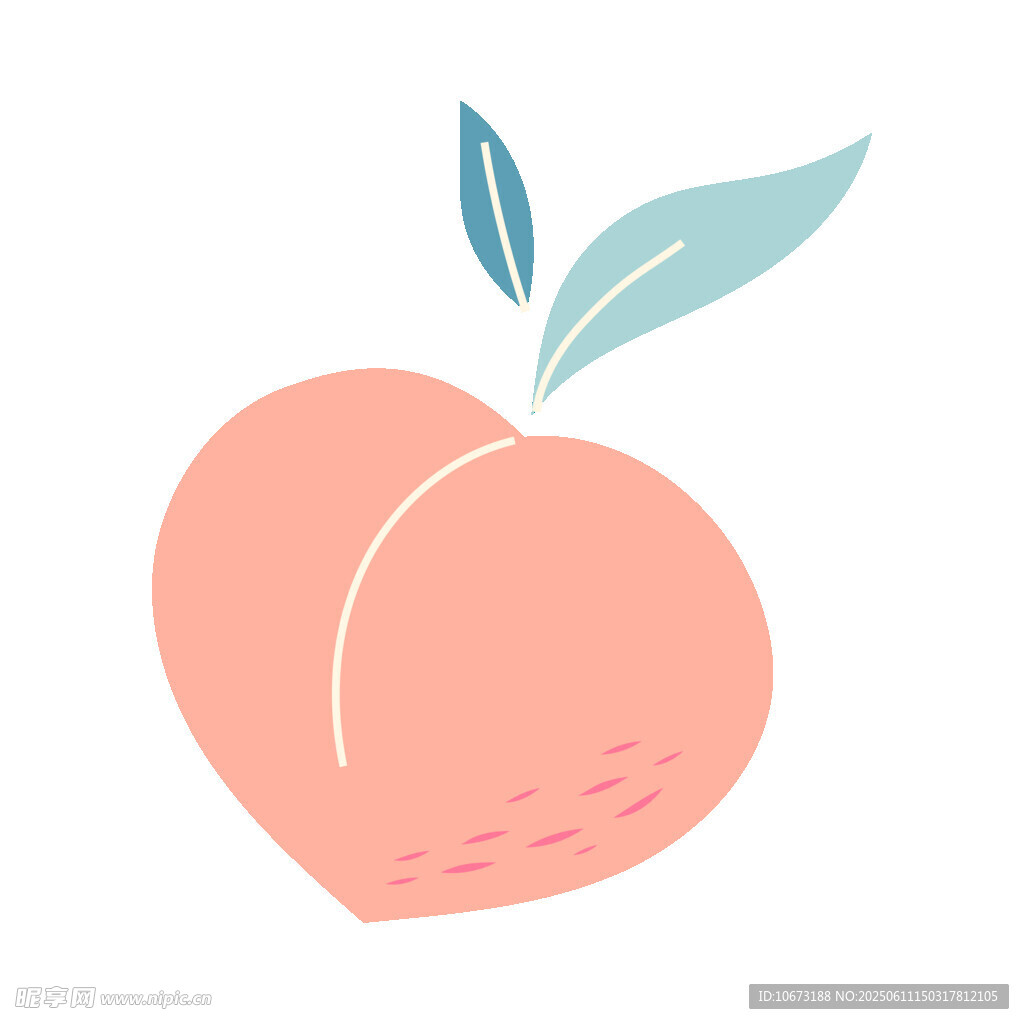 可爱手绘桃子插画