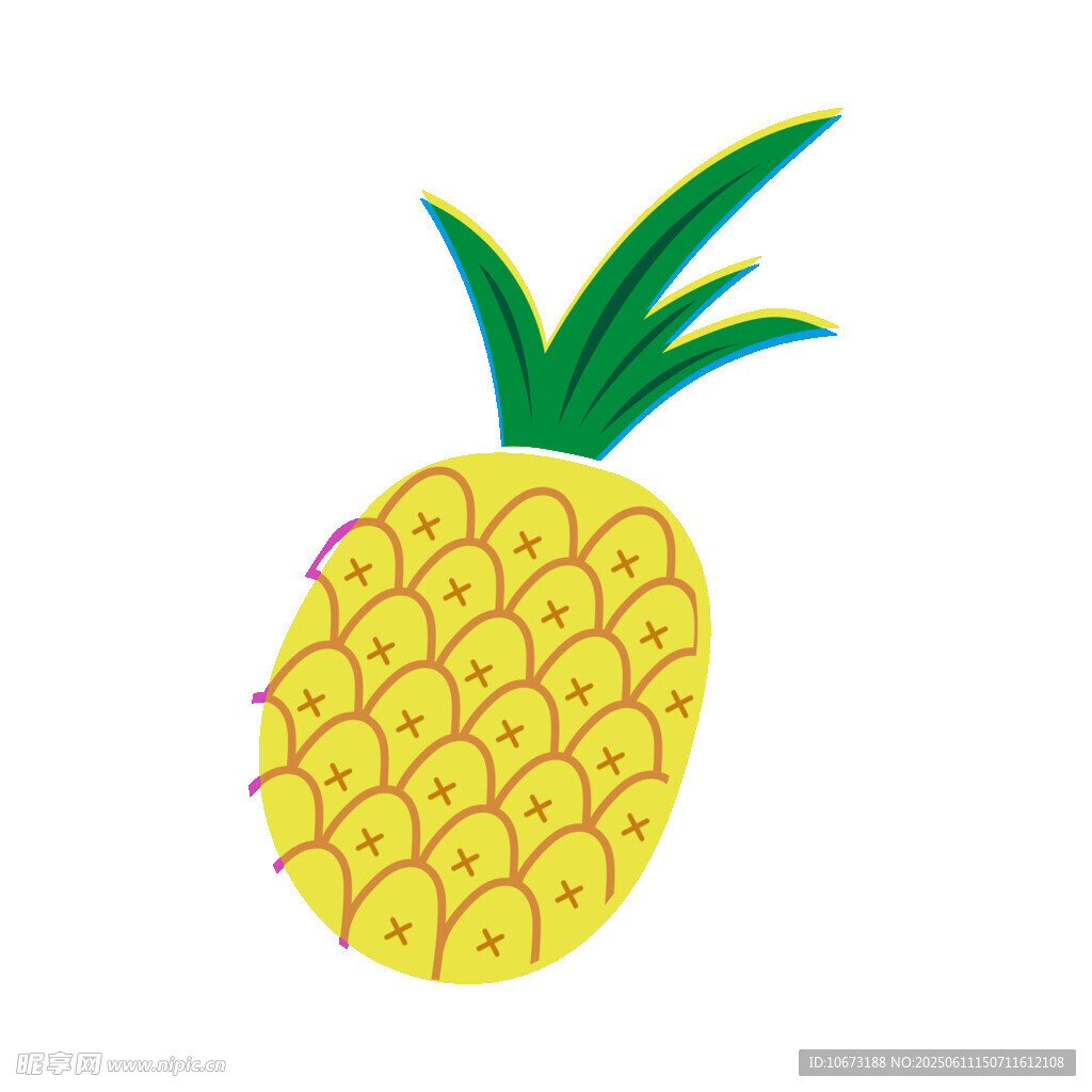 卡通菠萝插画