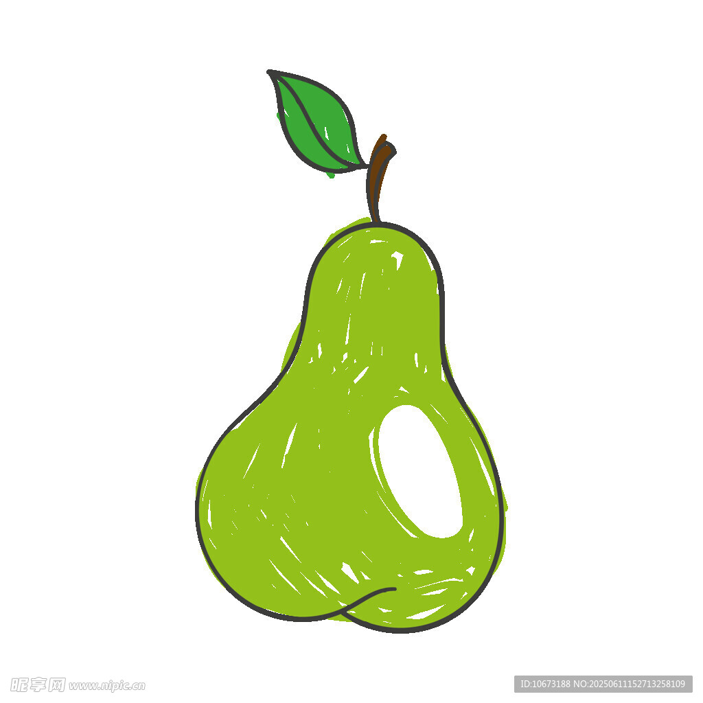 手绘青梨插画