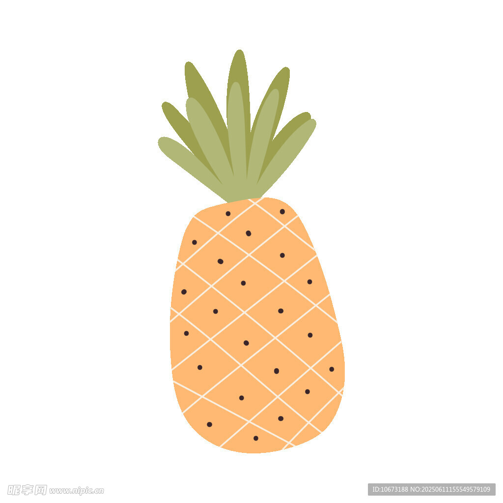可爱卡通菠萝插画