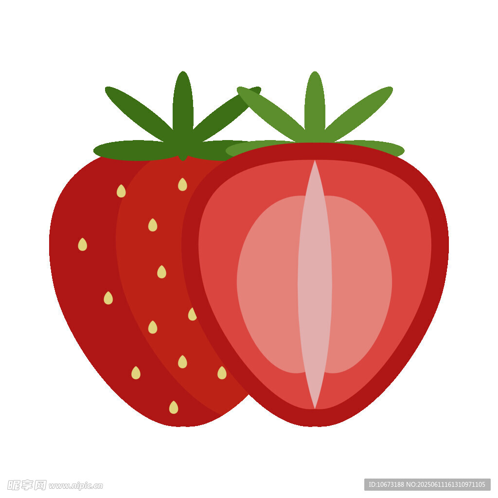 两颗草莓插画