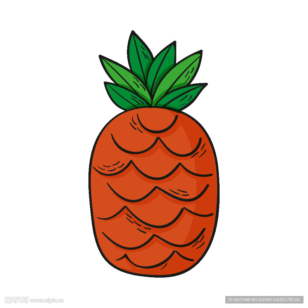 卡通菠萝插画