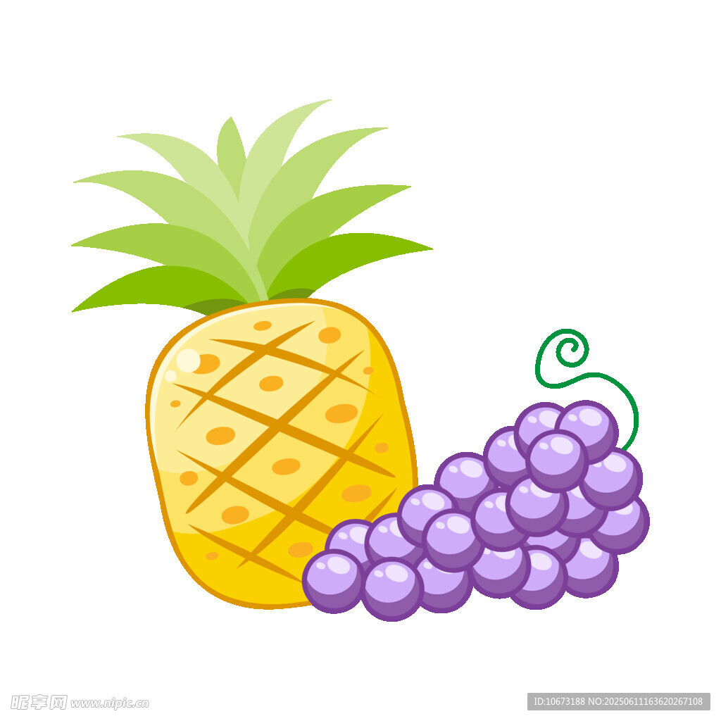 菠萝与葡萄的清新组合
