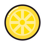 黄色柠檬切片图标