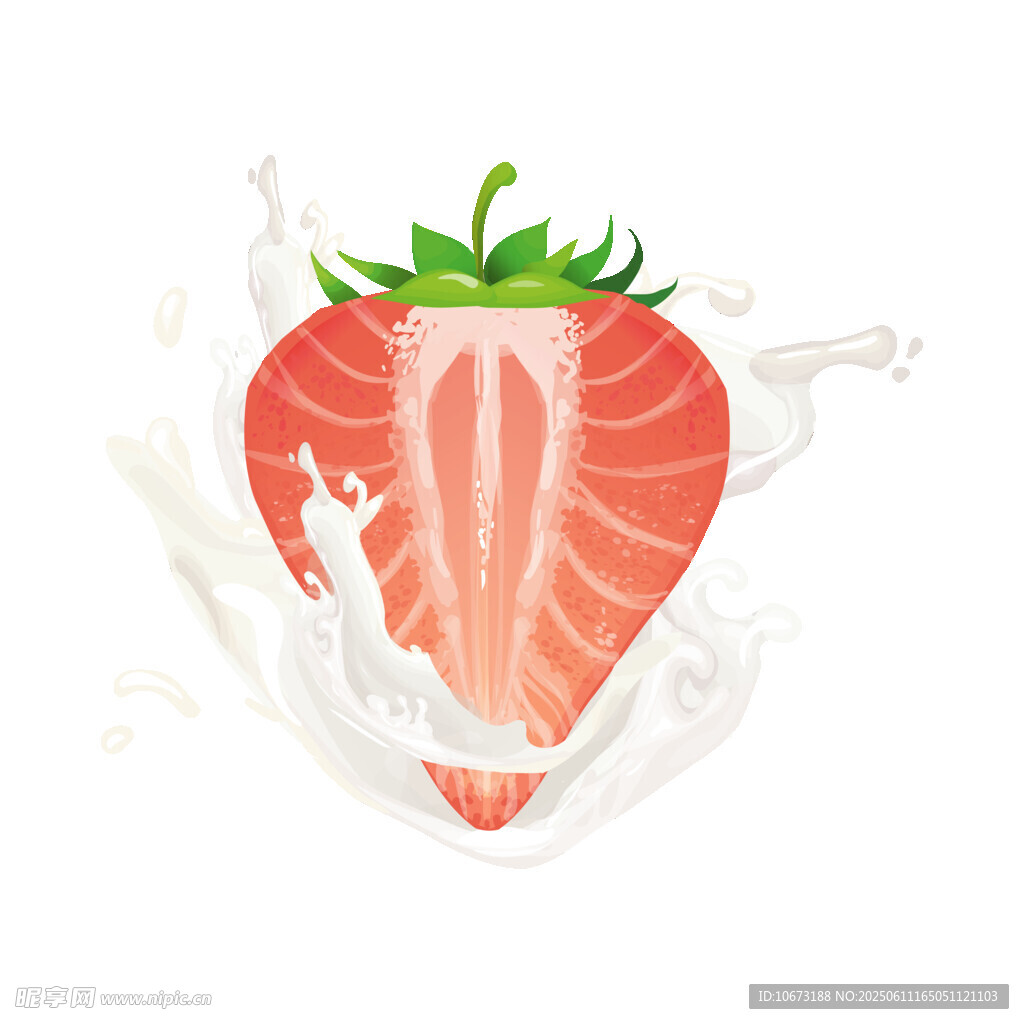 草莓溅入牛奶的美妙瞬间