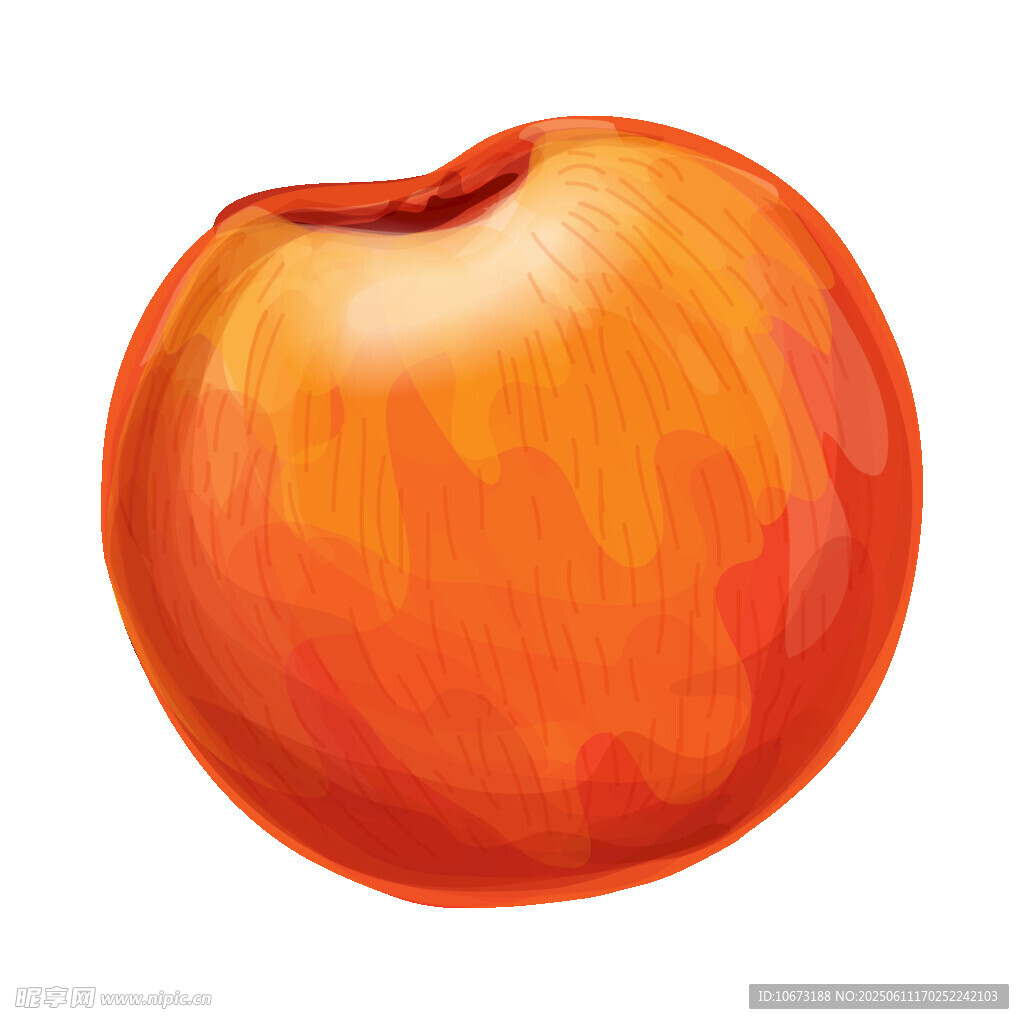 鲜艳红苹果插画