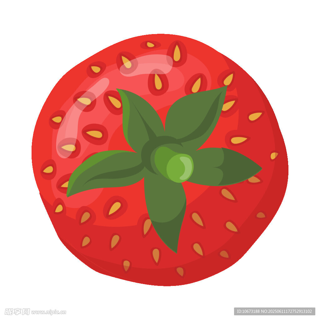 鲜红草莓插画