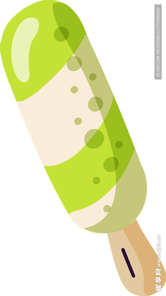 绿色条纹冰棍插画