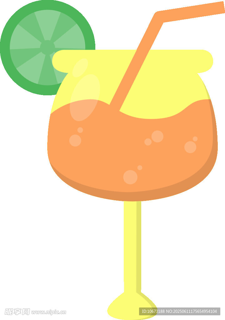 卡通风格的橙色鸡尾酒