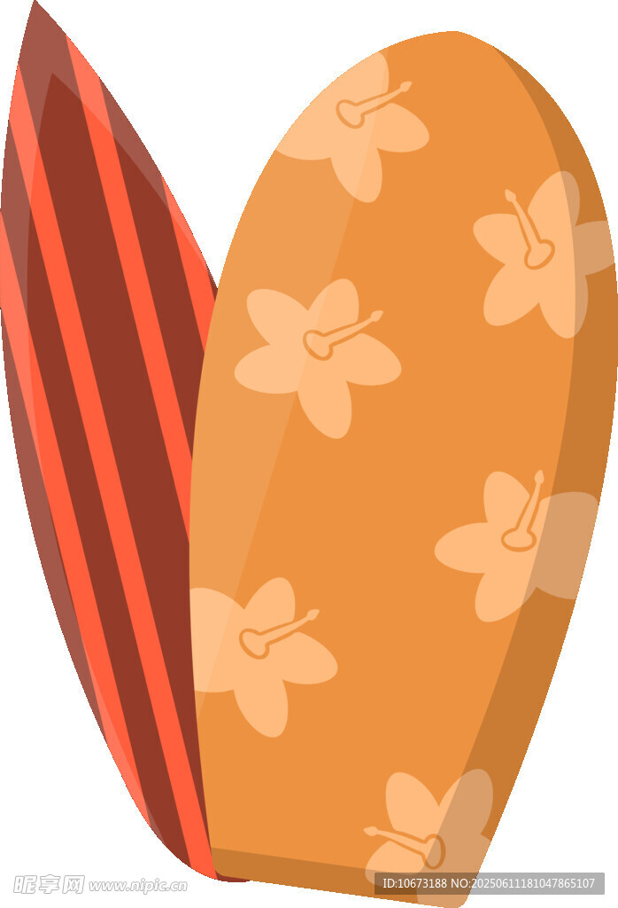 多彩花纹冲浪板