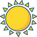 卡通风格黄色太阳图标