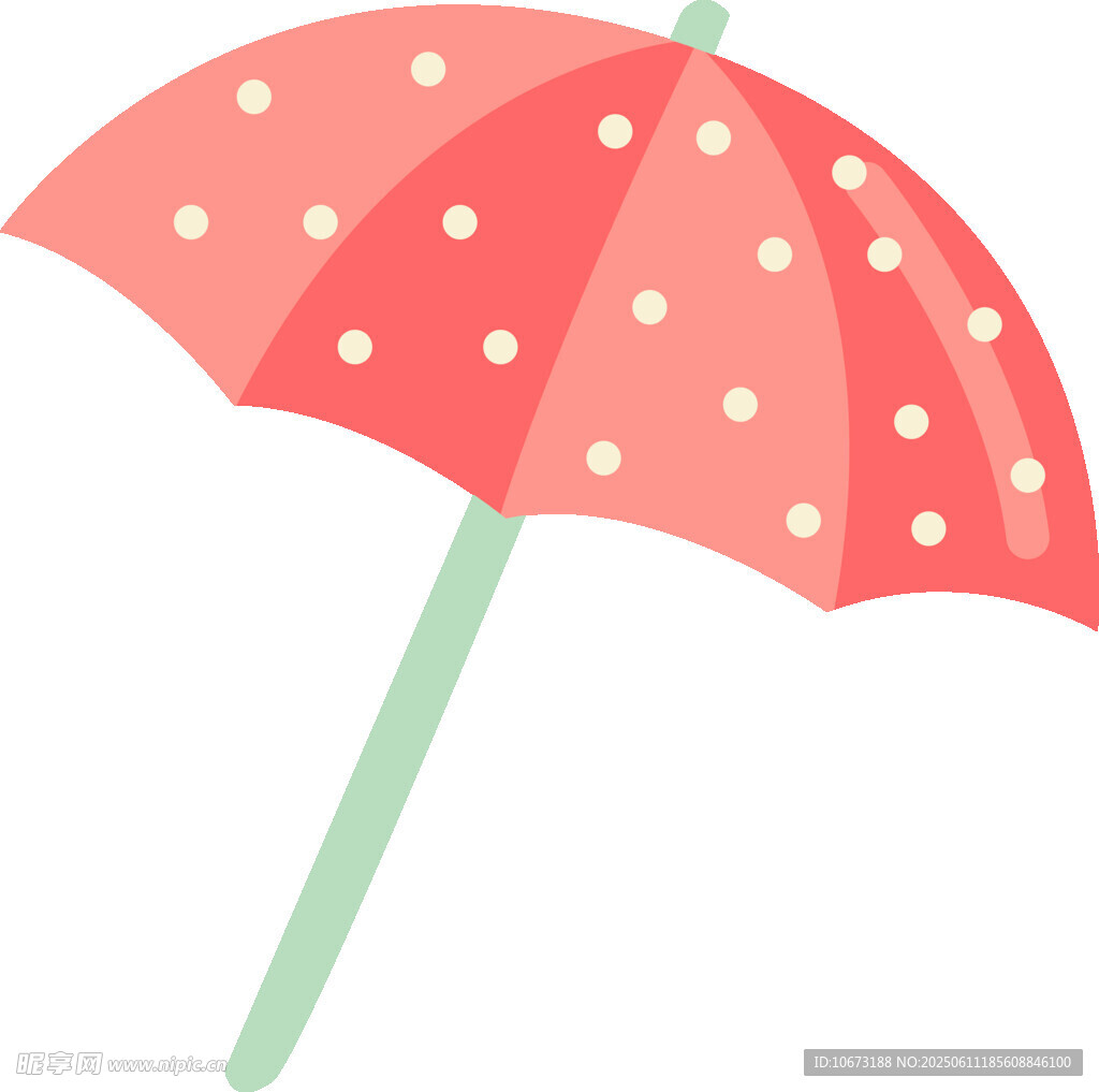 粉色波点卡通雨伞