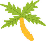 卡通风格倾斜棕榈树