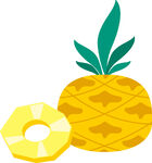 卡通菠萝与切片