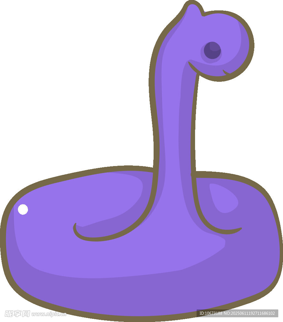紫色卡通长颈生物形象