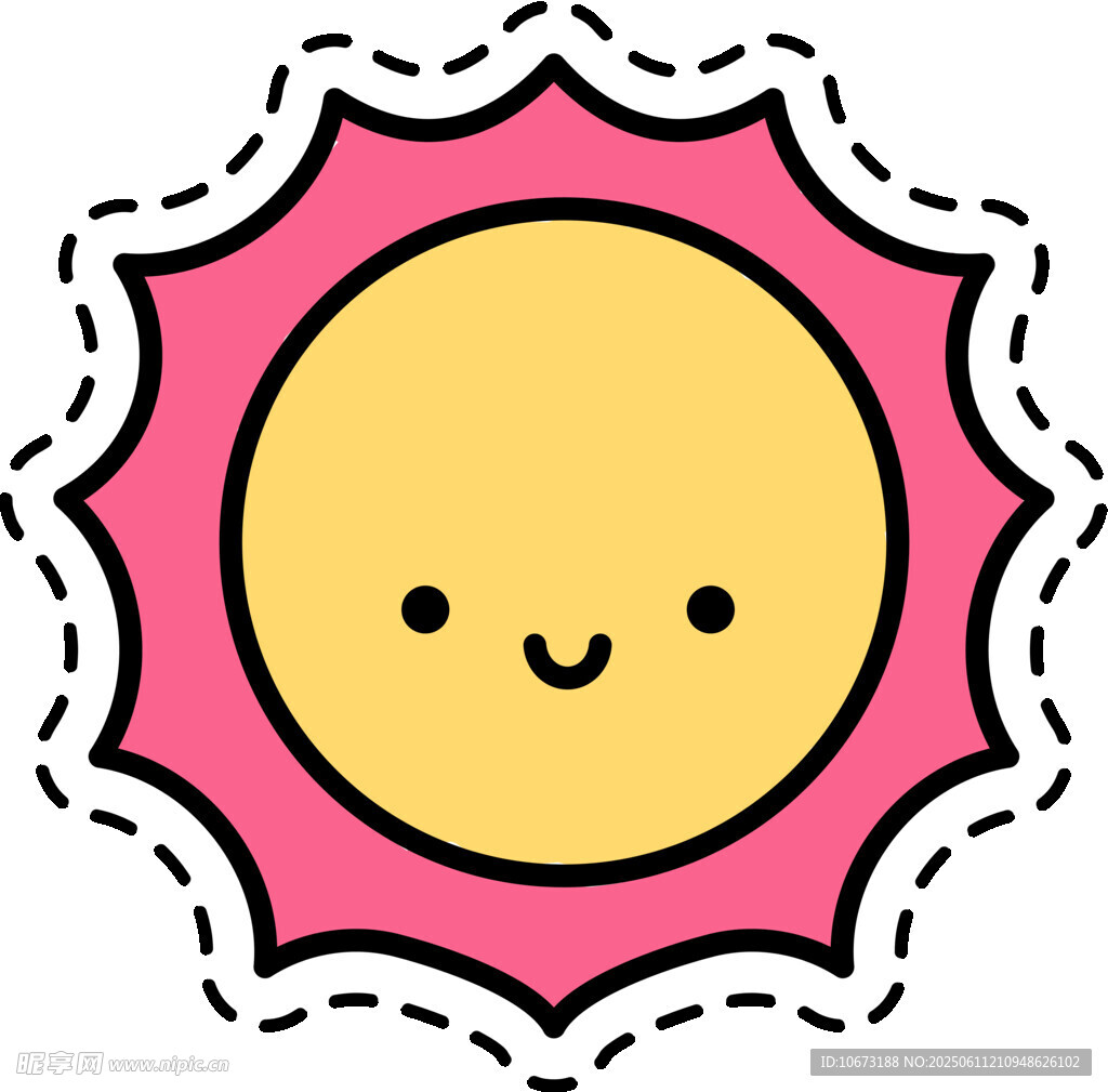 可爱笑脸太阳卡通图案