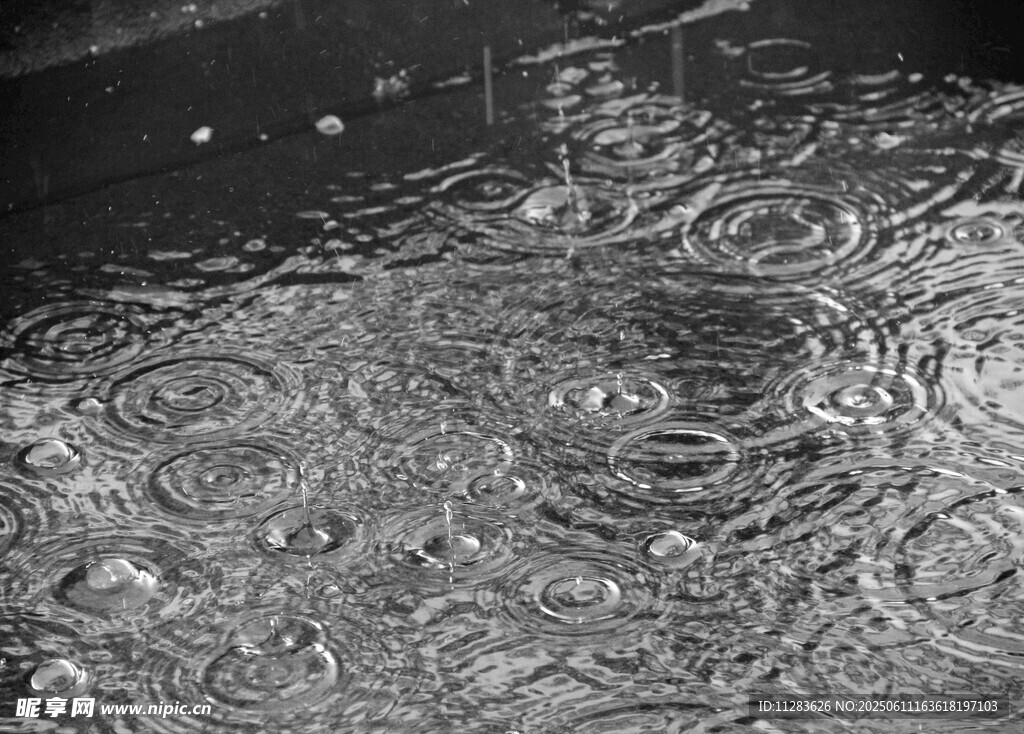 雨中地面积水