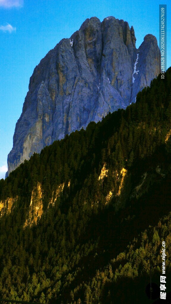 巍峨山峰与葱郁山林