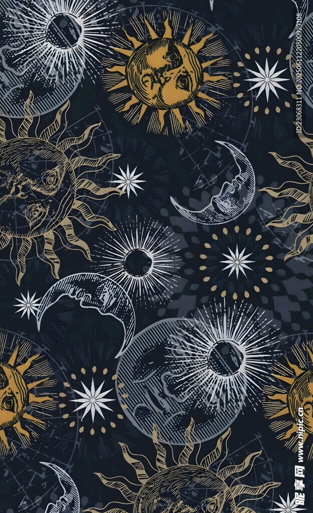 花卉图案深色背景织物纹理
