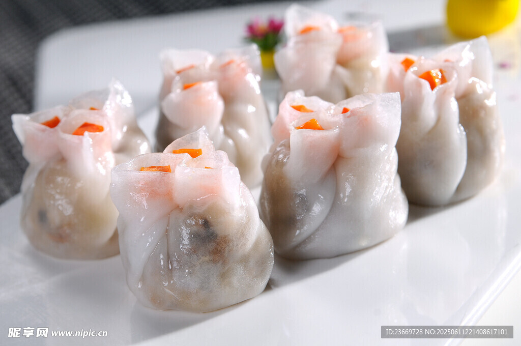 鲜虾烧麦美食特写