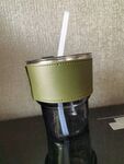 金属质感带吸管双层杯