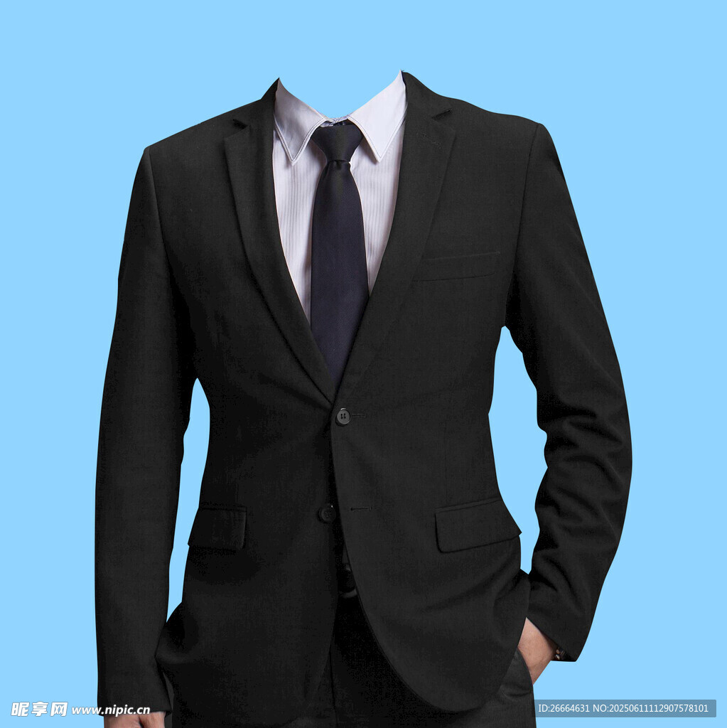 男士黑色西装正装展示衣服素材