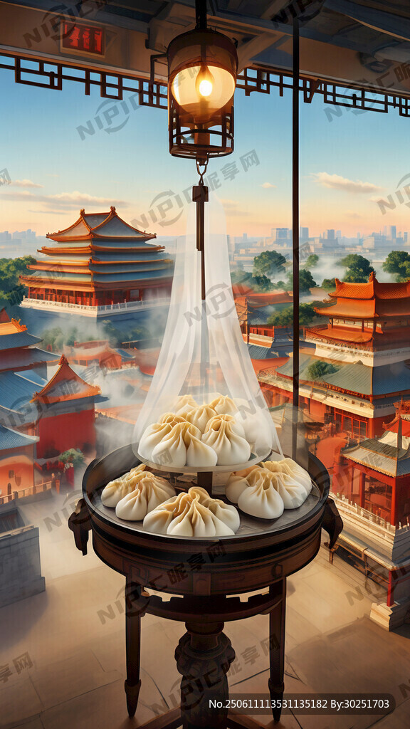 一张老北京纸皮烧麦的灯箱广告内