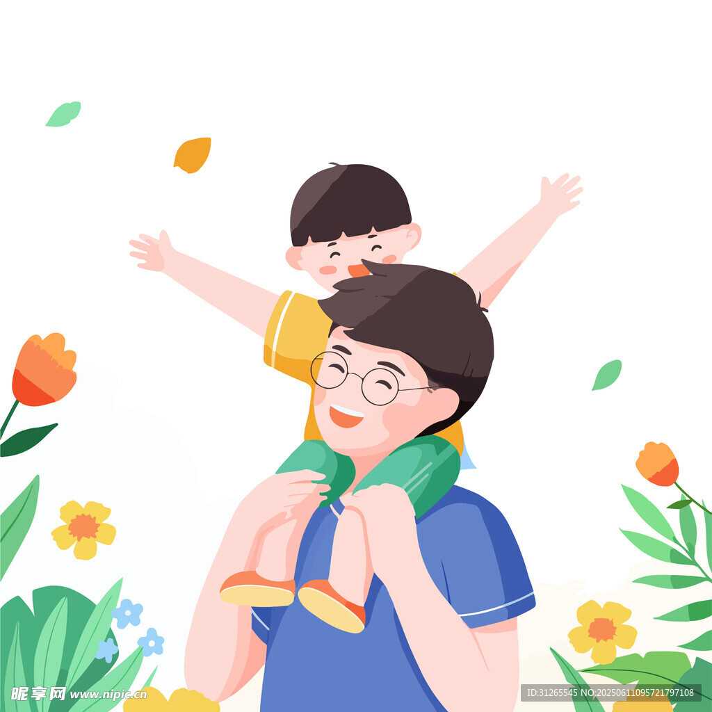 父亲肩上的欢乐亲子时光