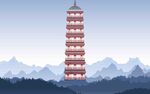 山间宝塔古韵悠然