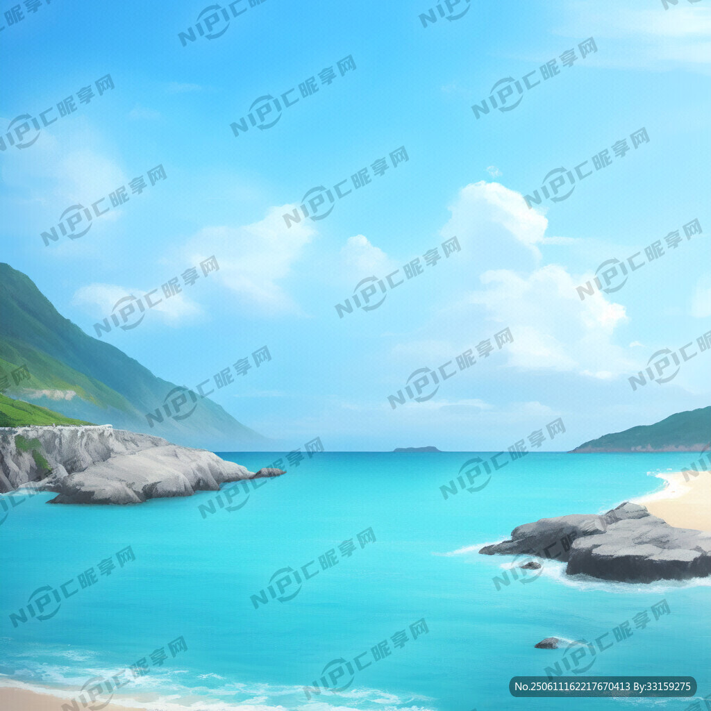 插画海边 插画唯美风景