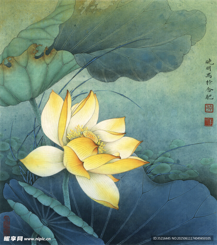 水墨荷花图