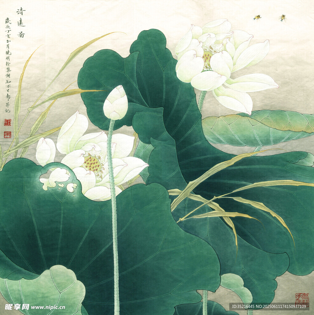 水墨荷花图