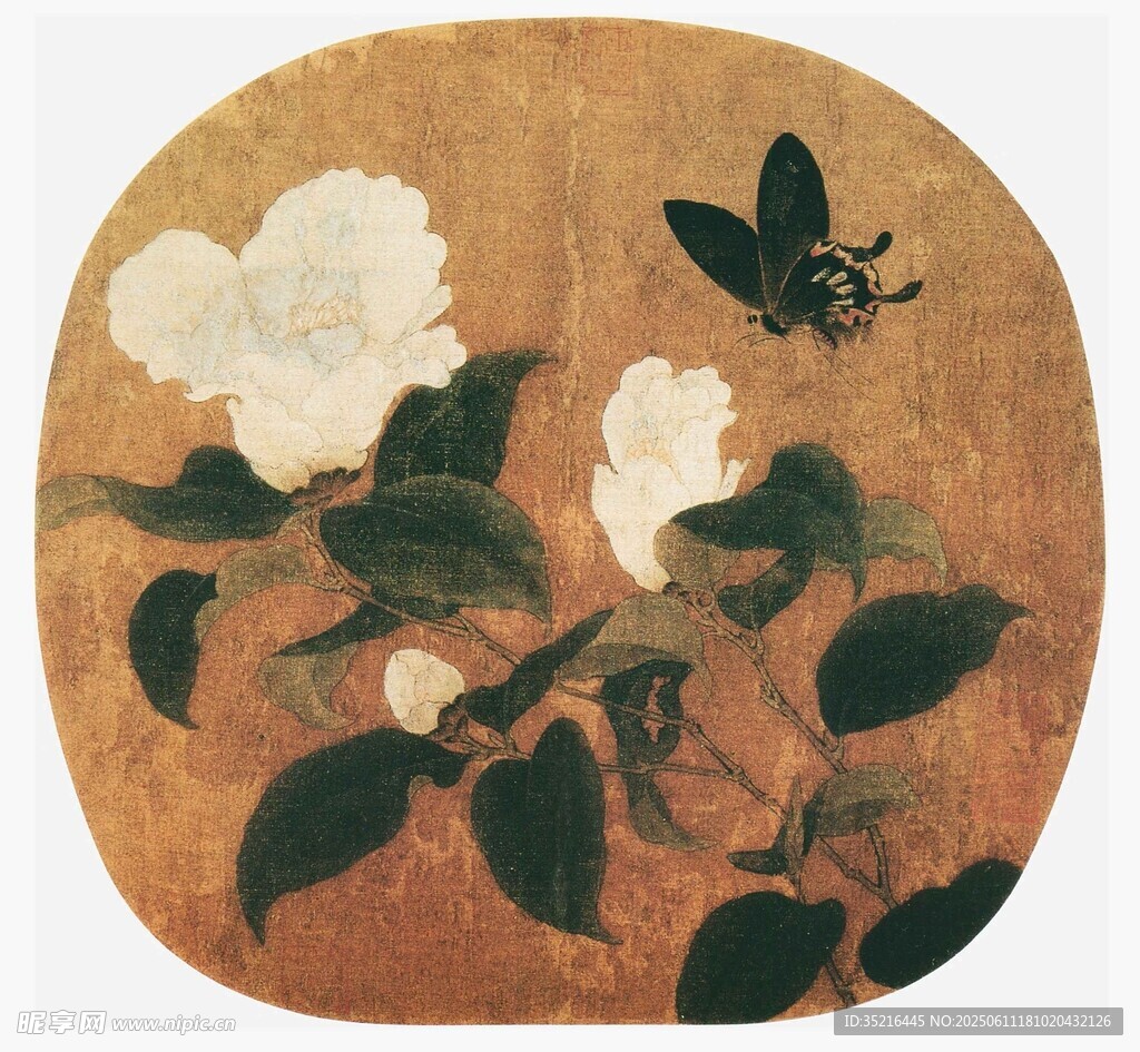 圆形花鸟图