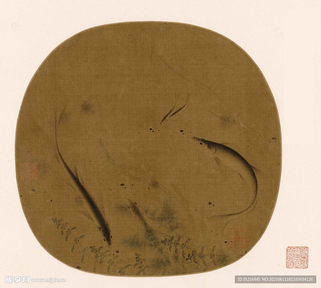 圆形古画