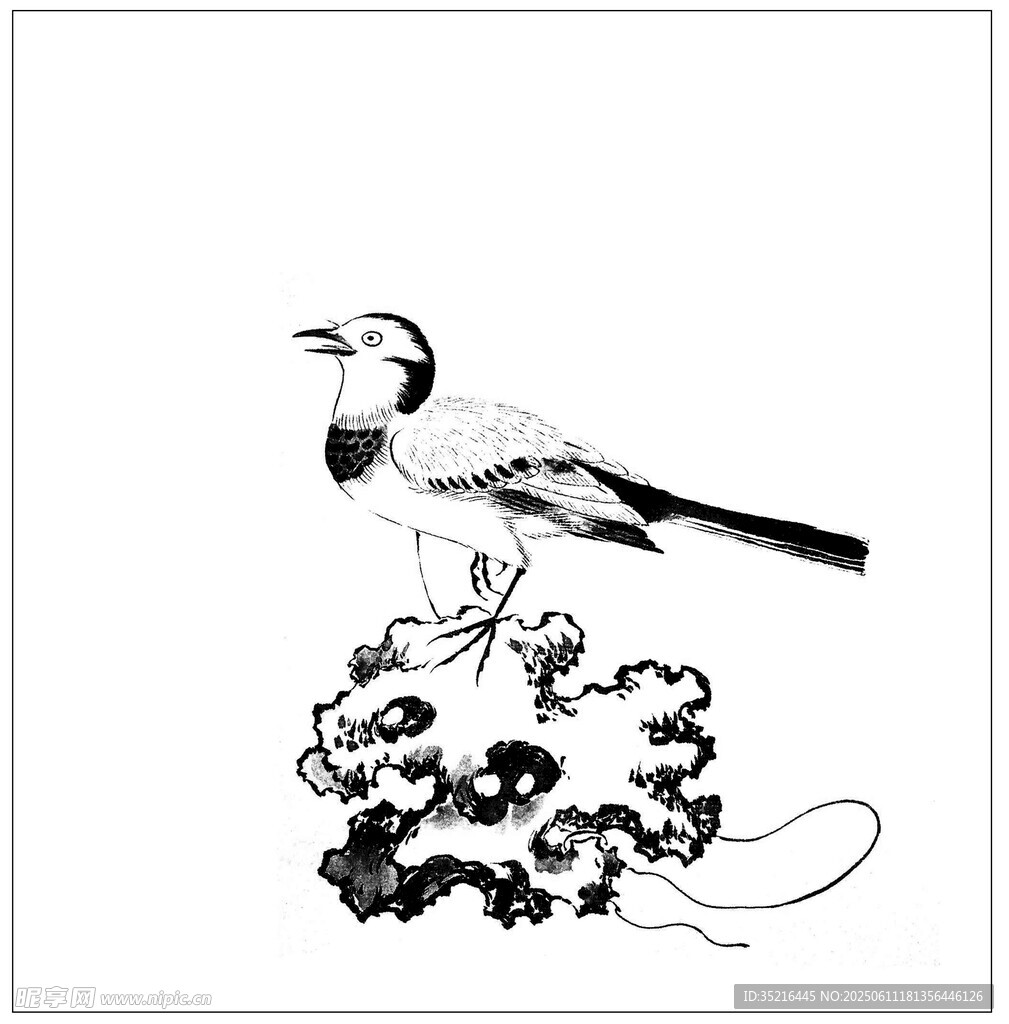 中式飞鸟祥云图案设计