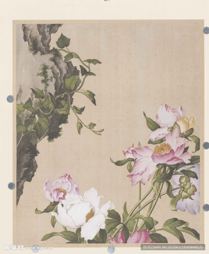 中式花卉国画
