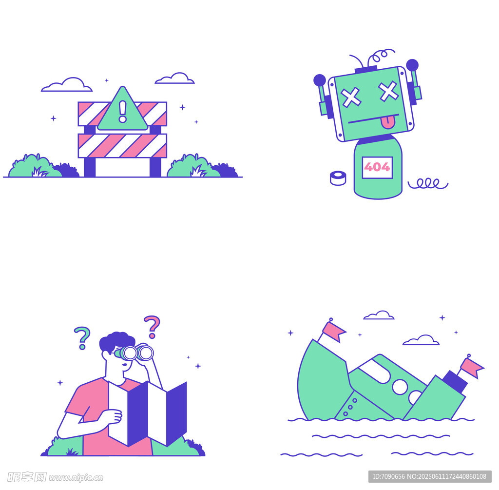 创意环保主题插画