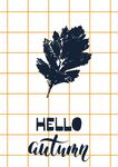 你好秋天简约秋叶插画