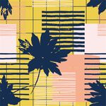 热带植物几何图案背景