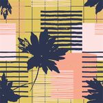 热带植物几何图案背景