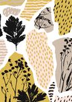 抽象植物几何图案拼贴画