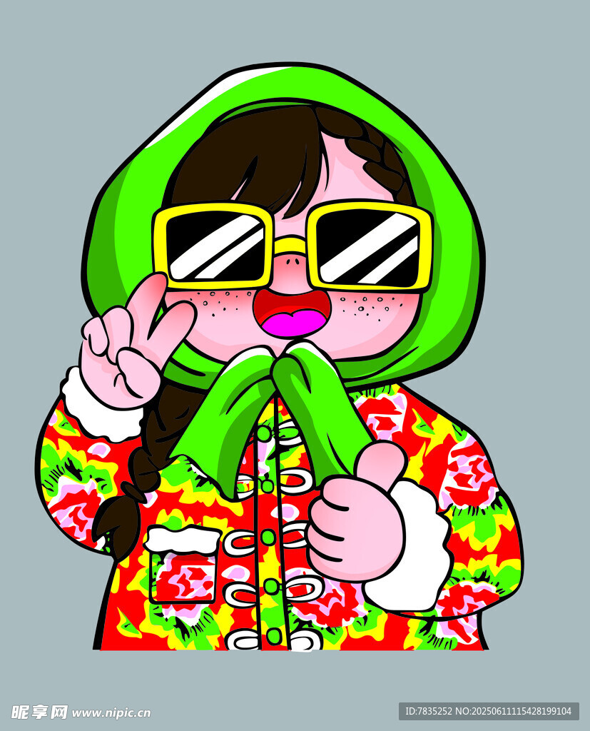 东北女孩大花袄