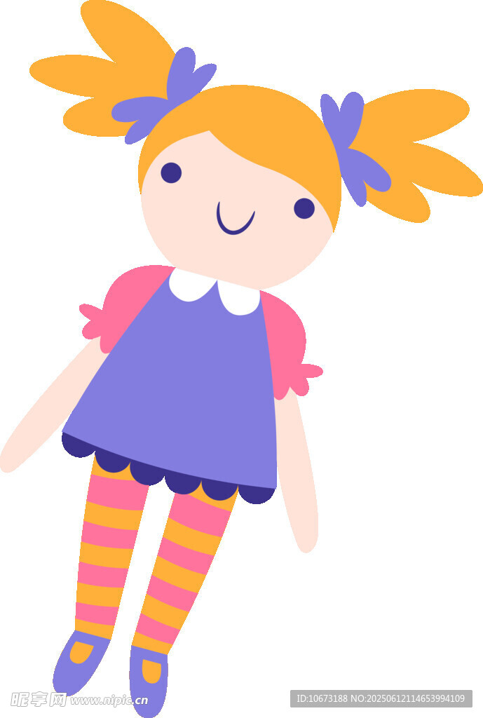 可爱双马尾小女孩插画