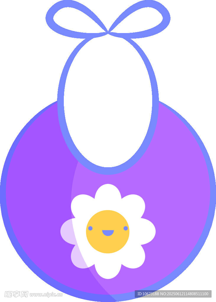 紫色花朵图案婴儿围兜