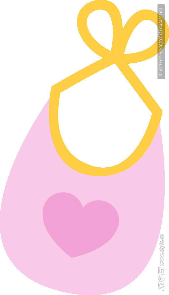 粉色爱心婴儿围兜